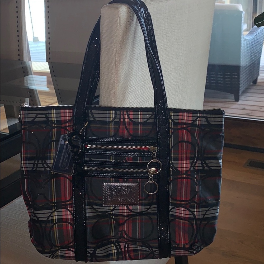 Coach Poppy plaid bag